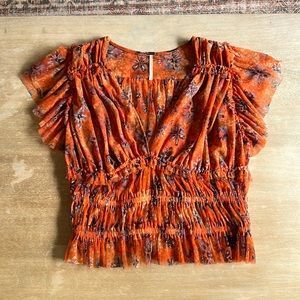 Free people Making Me Smile Top in Orange